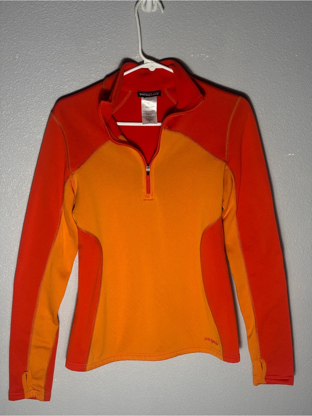 Patagonia Capilene 4 Expedition Weight Half-Zip Baselayer Pullover Orange Size S
